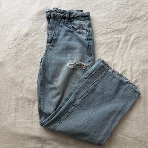 Garage Wide Leg Blue Denim Jeans